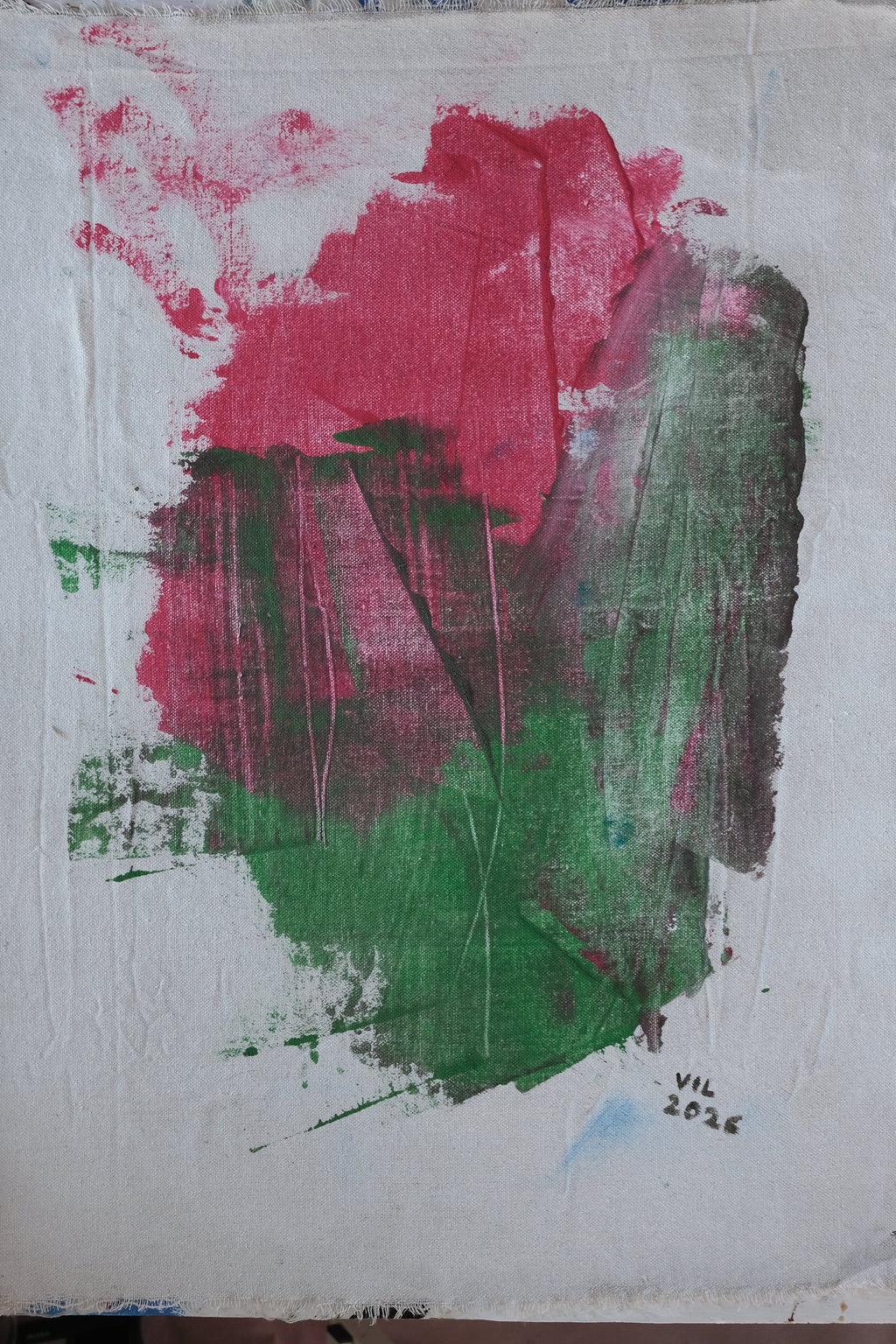 Acrylic Painting on Canvas / Silent Expression - Original Acrylic Artwork by Vinny