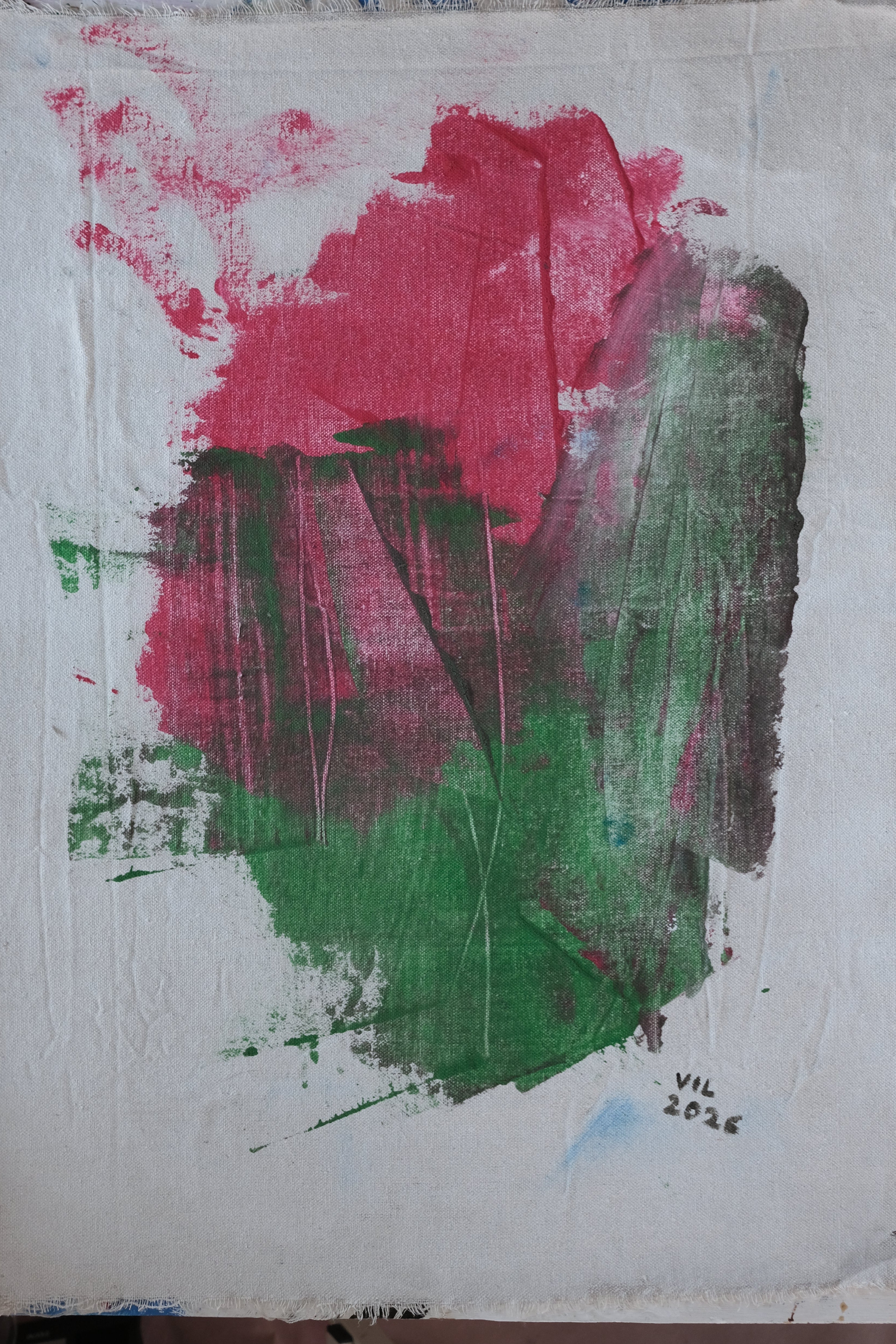 Acrylic Painting on Canvas / Silent Expression - Original Acrylic Artwork by Vinny