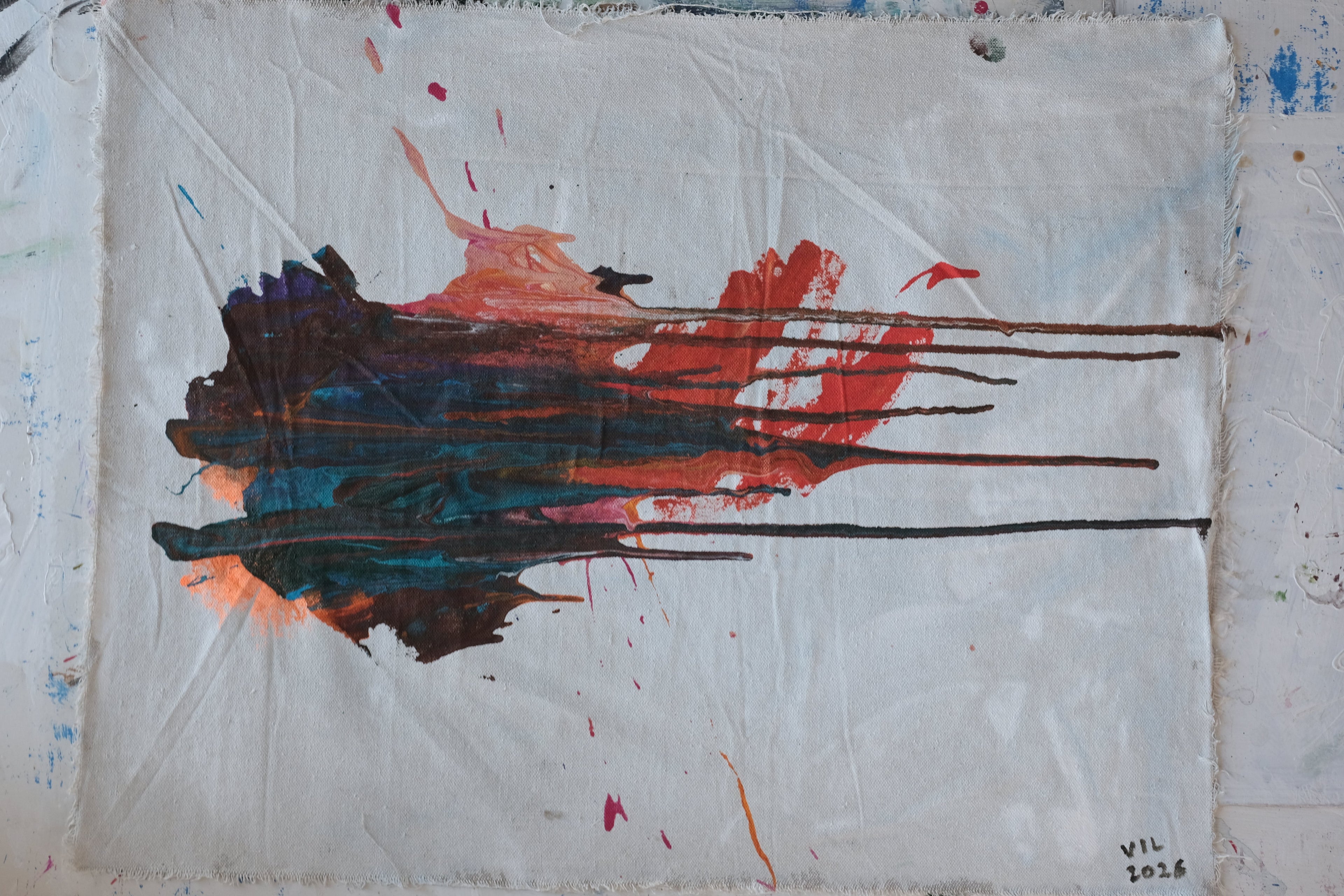 Acrylic Painting on Canvas / Silent Expression - Original Acrylic Artwork by Vinny