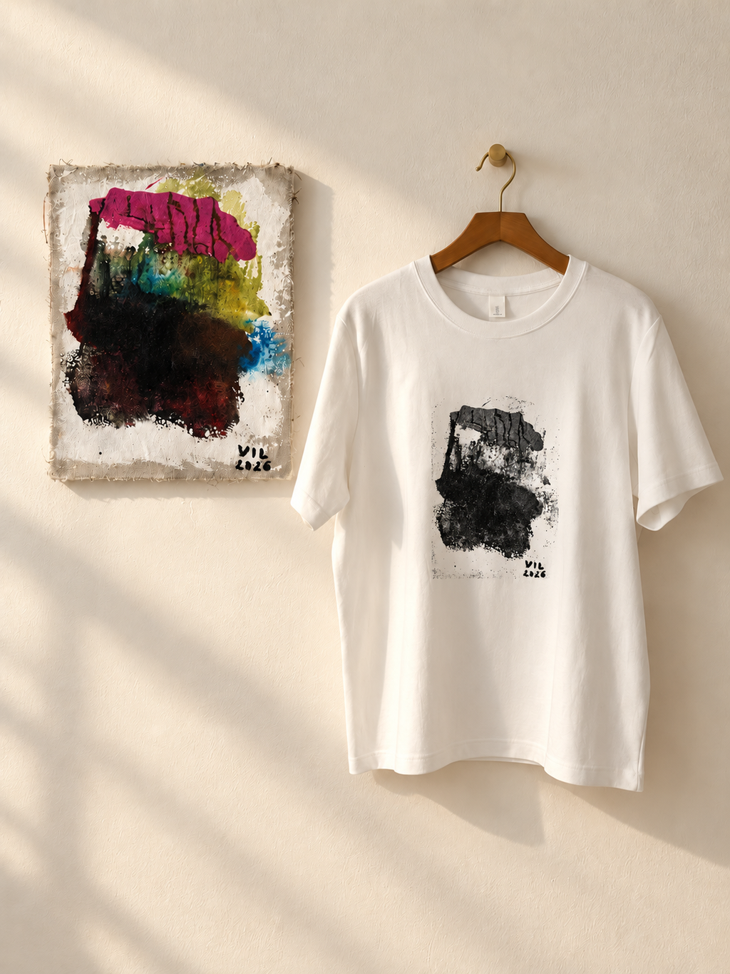 Silent Spectrum — Black & White Art T-Shirt
