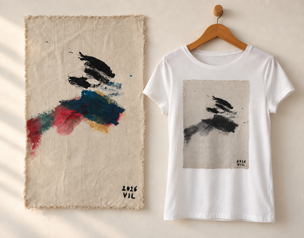 "Midnight Flight" - Black & White version. Abstract Art Tee by Vinny, 14 / Nonverbal Autistic Artist - Short & Long Sleeve