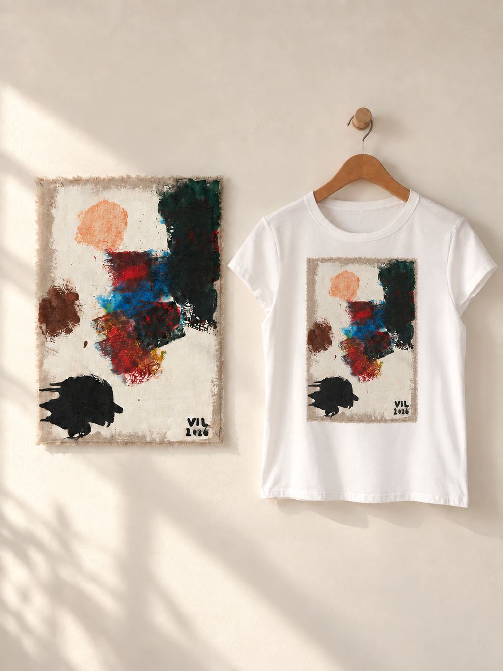 "Quiet Bloom" -  Abstract Art Tee by Vinny, 14 / Nonverbal Autistic Artist - Short & Long Sleeve