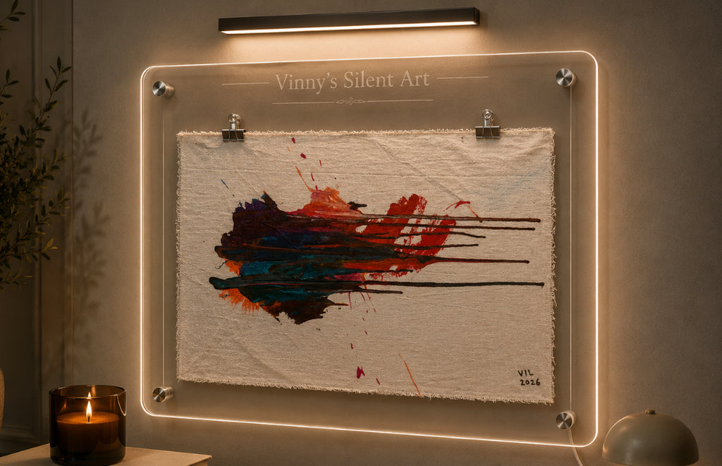 Acrylic Painting on Canvas / Silent Expression - Original Acrylic Artwork by Vinny