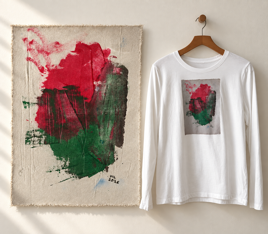 "Silent Garden" -  Abstract Art Tee by Vinny, 14 / Nonverbal Autistic Artist - Short & Long Sleeve