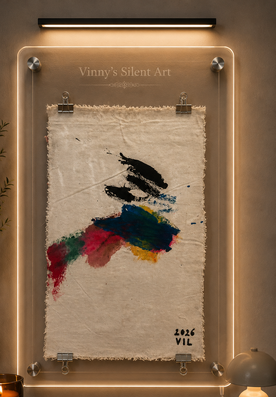 Acrylic Painting on Canvas / Silent Expression - Original Acrylic Artwork by Vinny