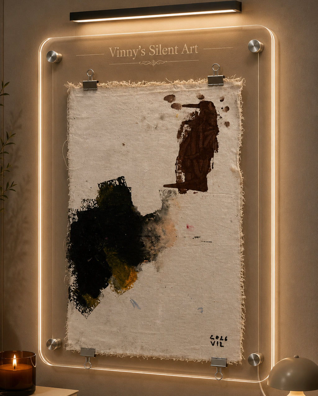 Acrylic Painting on Canvas / Silent Expression - Original Acrylic Artwork by Vinny