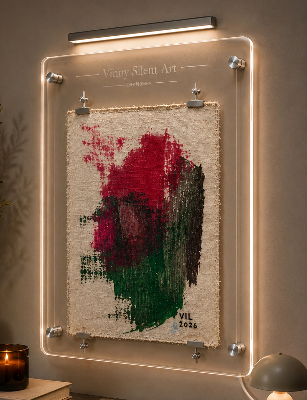 Acrylic Painting on Canvas / Silent Expression - Original Acrylic Artwork by Vinny