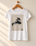 "Midnight Flight" - Black & White version. Abstract Art Tee by Vinny, 14 / Nonverbal Autistic Artist - Short & Long Sleeve