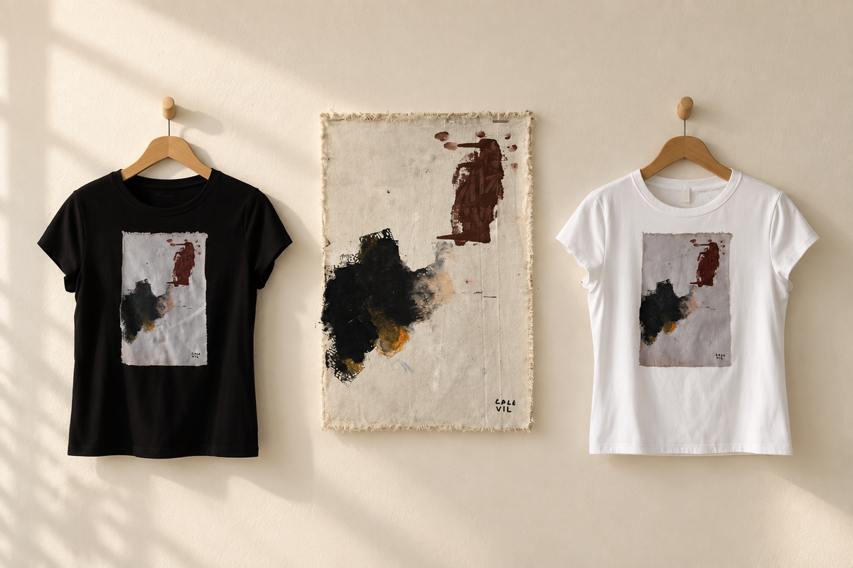 Earth & Shadow — Abstract Art T-Shirt